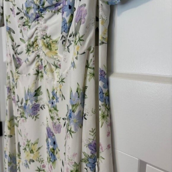 NWT Designer The Kooples Dress // White Blue Floral // Size 3, Large - Picture 7 of 9